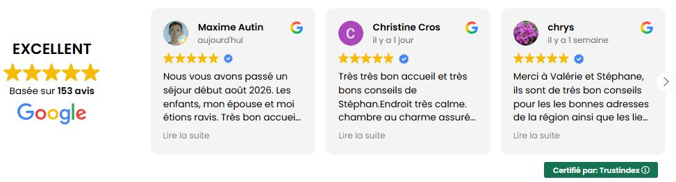 Avis Google, note de 4,8 avec 153 avis